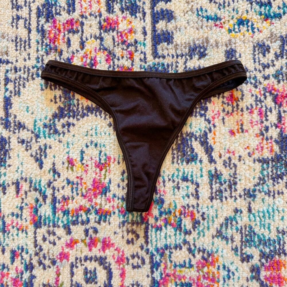 NWOT✨ Los Angeles Apparel Cotton Thong Panty Black Size Medium